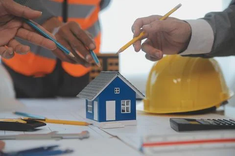 Construction and structure concept of Engineer or architect meeting for pro.. Stock Photos