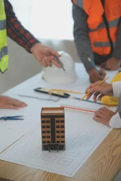 Construction and structure concept of Engineer or architect meeting for pro.. Stock Photos