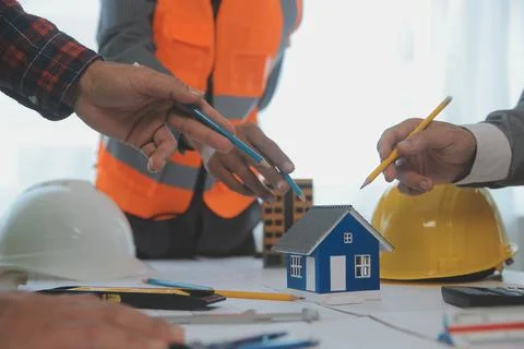 Construction and structure concept of Engineer or architect meeting for pro.. Stock Photos