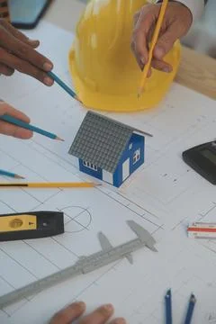Construction and structure concept of Engineer or architect meeting for pro.. Stock Photos