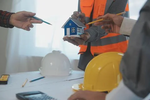 Construction and structure concept of Engineer or architect meeting for pro.. Foto stock