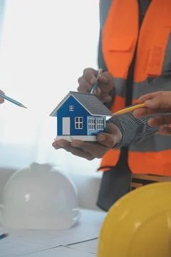 Construction and structure concept of Engineer or architect meeting for pro.. Stock Photos