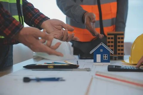 Construction and structure concept of Engineer or architect meeting for pro.. Stock Photos