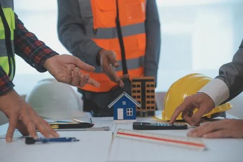 Construction and structure concept of Engineer or architect meeting for pro.. Stock Photos