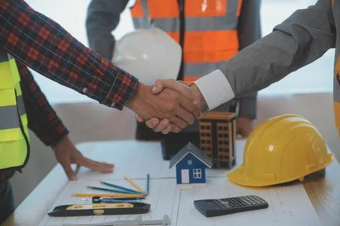 Construction and structure concept of Engineer or architect meeting for pro.. Stock Photos