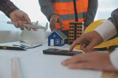 Construction and structure concept of Engineer or architect meeting for pro.. Stock Photos