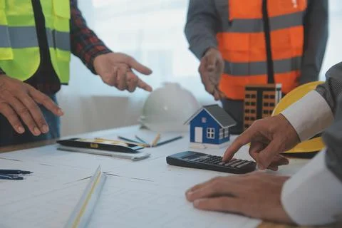 Construction and structure concept of Engineer or architect meeting for pro.. Stock Photos