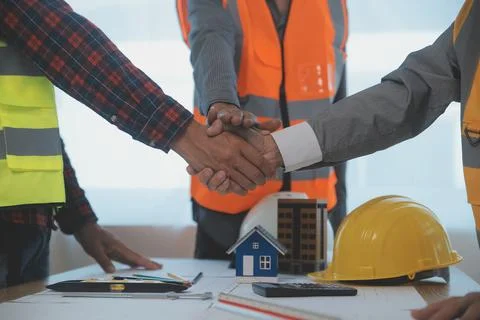 Construction and structure concept of Engineer or architect meeting for pro.. Stock Photos