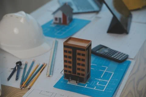 Construction and structure concept of Engineer or architect meeting for pro.. Stock Photos
