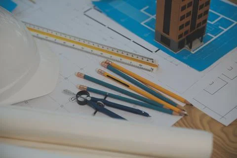 Construction and structure concept of Engineer or architect meeting for pro.. Stock Photos