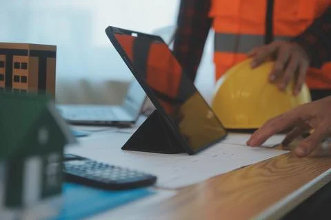 Construction and structure concept of Engineer or architect meeting for pro.. Stock Photos