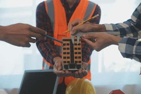 Construction and structure concept of Engineer or architect meeting for pro.. Stock Photos