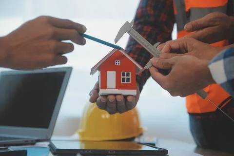 Construction and structure concept of Engineer or architect meeting for pro.. Stock Photos