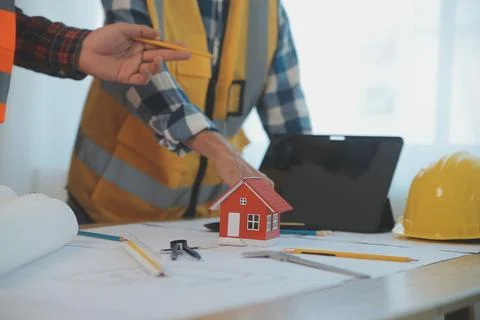 Construction and structure concept of Engineer or architect meeting for pro.. Stock Photos