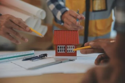 Construction and structure concept of Engineer or architect meeting for pro.. Foto stock