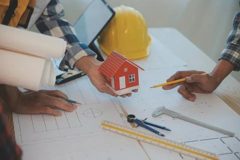 Construction and structure concept of Engineer or architect meeting for pro.. Foto stock