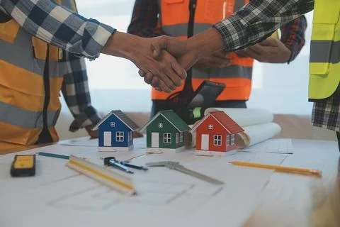 Construction and structure concept of Engineer or architect meeting for pro.. Foto stock