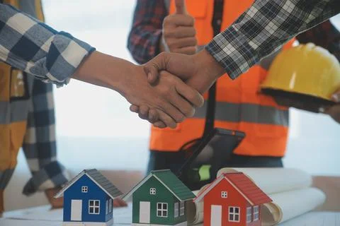 Construction and structure concept of Engineer or architect meeting for pro.. Stock Photos