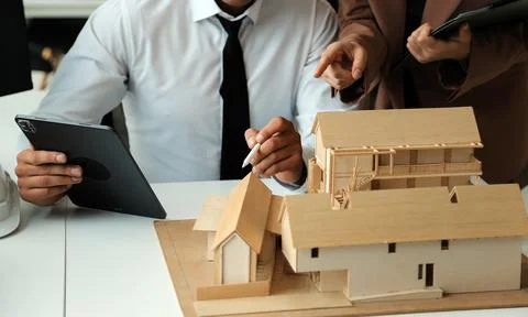 Construction and structure concept of Engineer or architect meeting for pro.. Stock Photos