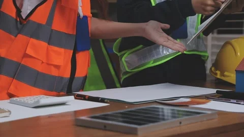 Construction and structure of Engineer or architect meeting for project wor.. Stock Footage 332612857