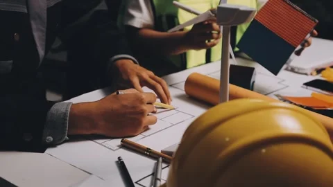 Construction and structure of Engineer or architect meeting for project wor.. Stock Footage 333275388