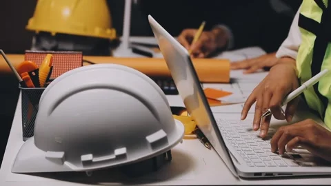 Construction and structure of Engineer or architect meeting for project wor.. Stock Footage 333275390
