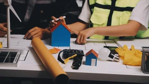 Construction and structure of Engineer or architect meeting for project wor.. Stock Footage 333275412