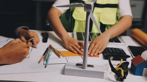 Construction and structure of Engineer or architect meeting for project wor.. Stock Footage 333275415