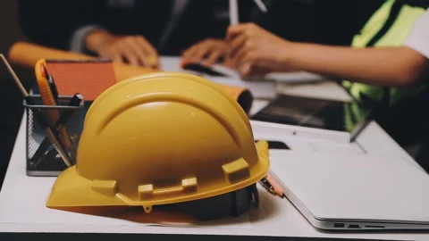 Construction and structure of Engineer or architect meeting for project wor.. Stock Footage 333275419