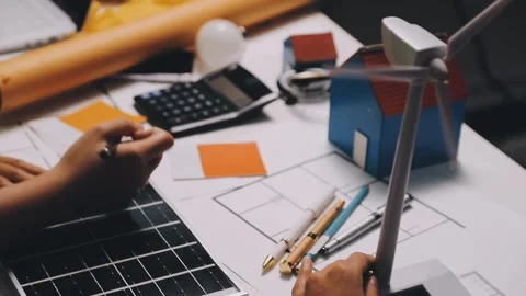 Construction and structure of Engineer or architect meeting for project wor.. Stock Footage 333275422