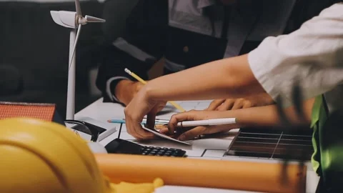 Construction and structure of Engineer or architect meeting for project wor.. Stock Footage 333275424