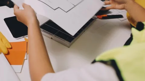 Construction and structure of Engineer or architect meeting for project wor.. Stock Footage 333275445