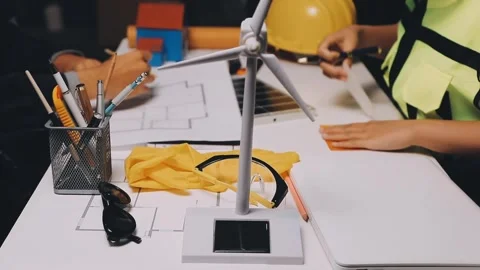 Construction and structure of Engineer or architect meeting for project wor.. Stock Footage 333275460