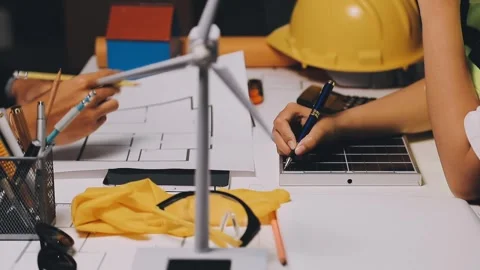 Construction and structure of Engineer or architect meeting for project wor.. Stock Footage 333275461
