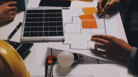 Construction and structure of Engineer or architect meeting for project wor.. Stock Footage 333275473