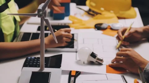 Construction and structure of Engineer or architect meeting for project wor.. Stock Footage 333275501