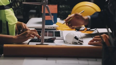 Construction and structure of Engineer or architect meeting for project wor.. Stock Footage 333275505