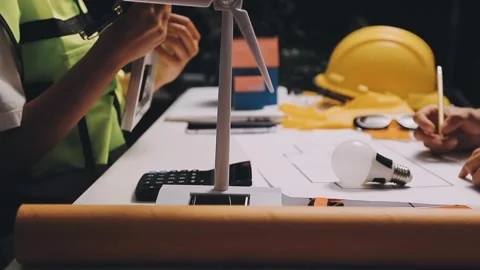 Construction and structure of Engineer or architect meeting for project wor.. Stock Footage 333275531