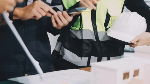 Construction and structure of Engineer or architect meeting for project wor.. Stock Footage 333275543