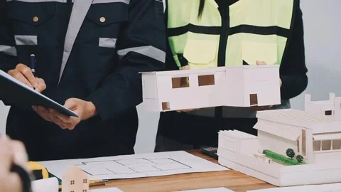 Construction and structure of Engineer or architect meeting for project wor.. Stock Footage 333275546