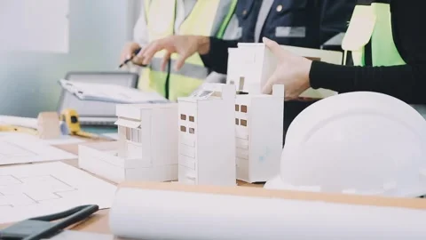 Construction and structure of Engineer or architect meeting for project wor.. Stock Footage 333275548
