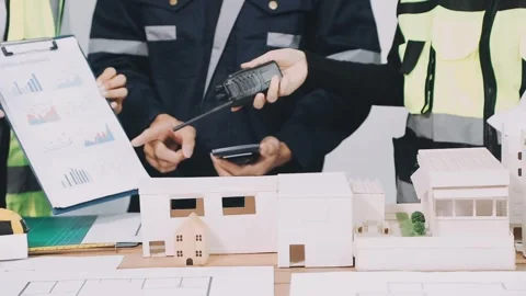 Construction and structure of Engineer or architect meeting for project wor.. Stock Footage 333275549