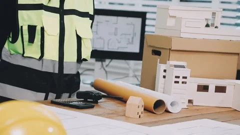 Construction and structure of Engineer or architect meeting for project wor.. Stock Footage 333275561