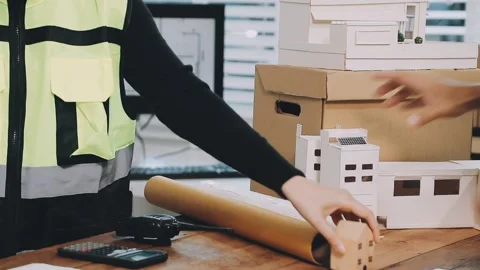 Construction and structure of Engineer or architect meeting for project wor.. Stock Footage 333275562