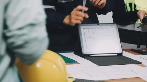 Construction and structure of Engineer or architect meeting for project wor.. Stock Footage 333275569