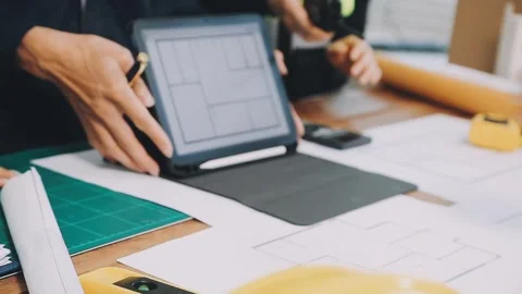 Construction and structure of Engineer or architect meeting for project wor.. Stock Footage 333275574