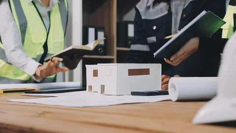 Construction and structure of Engineer or architect meeting for project wor.. Stock Footage 333275667
