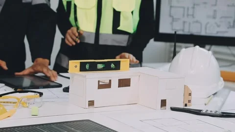 Construction and structure of Engineer or architect meeting for project wor.. Stock Footage 333275670