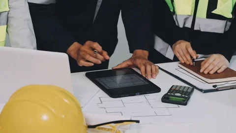 Construction and structure of Engineer or architect meeting for project wor.. Stock Footage 333275674