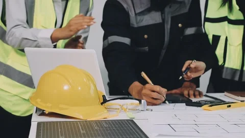 Construction and structure of Engineer or architect meeting for project wor.. Stock Footage 333275681